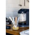 Beaba 1st Stage Silicone Spoon - Set of 4, Baby Led Weaning Self Feeding Training Spoon with Ultra Soft Tip, Gum Friendly, Ergonomic Handles, BPA Free, Natural, 4m+