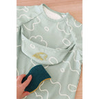 Beaba 2-in-1 Waterproof Bib with Detachable Sleeves, Foldable Food Catcher Pocket, Adjustable Snap Fit & Elastic Cuffs, Soft & Easy-Clean Bib for Feeding & Activities, 4M+