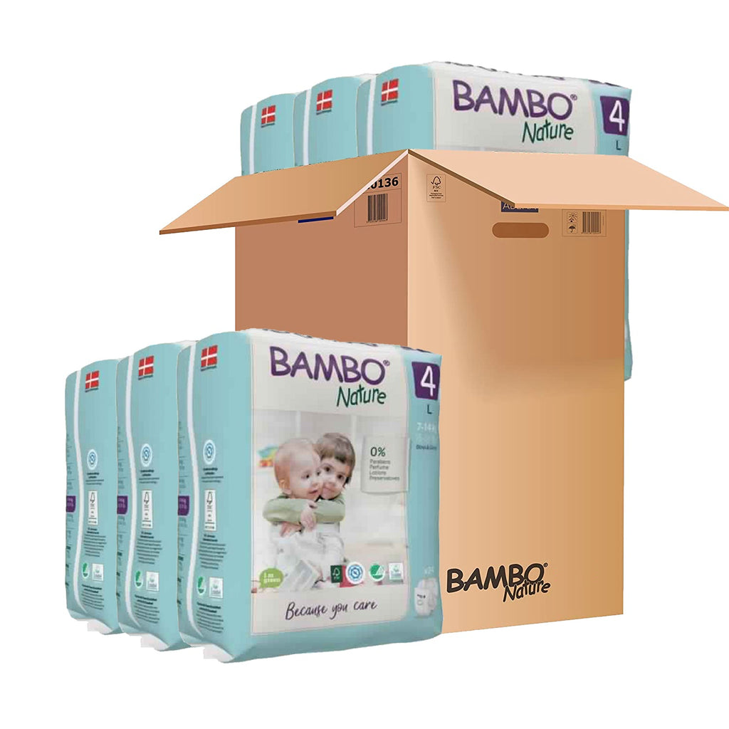 Bambo Nature Monthly Box - Premium Baby Tape Diapers for Babies, Super Absorbent, Breathable, Extra Soft, Dermatologically Tested, Hypoallergenic Infant Nappies With Wetness Indicator