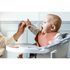 Beaba 1st Stage Soft Silicone Spoon - Set of 2, Baby Led Weaning Self Feeding Training Spoon with Ultra Soft Tip, Gum Friendly, Ergonomic Handles, Easy to clean, BPA Free, 4m+