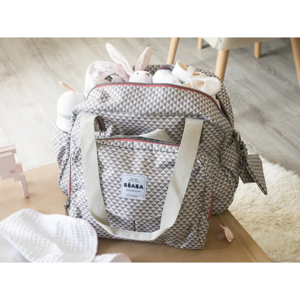 Beaba Geneva Baby Diaper Bag – Multifunctional Travel baby Bag with Large Capacity, Multi-Pocket Organizer with Changing Pad, Insulated Bottle Pouch, Pacifier Pouch & Stroller Clips, Ideal for Moms & Dads On the Go