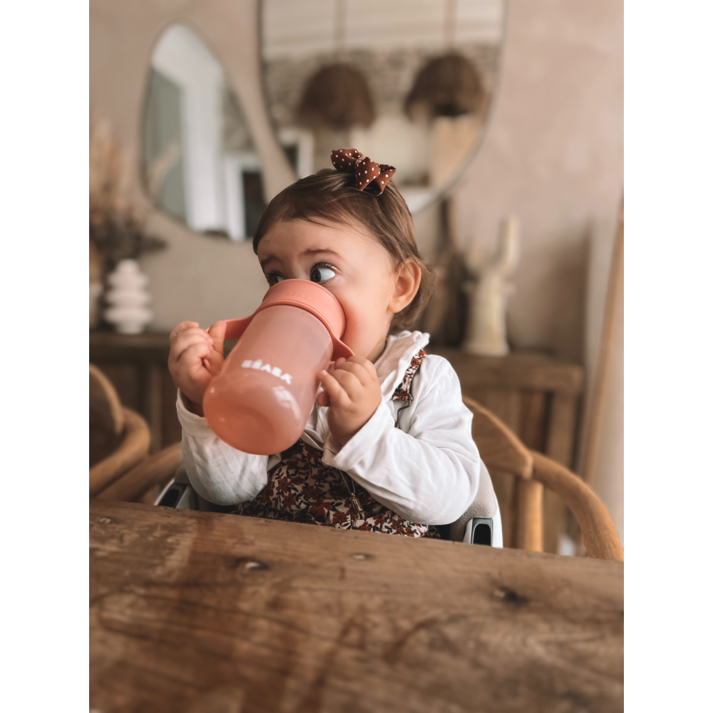 Beaba 360° Baby Learning Cup with Anti-Drip Disc, Patented Anti-Leak System, Dual handle & Spillproof Sippy Cup for Toddlers, Lightweight & Easy Grip Removable Handles, with Hygienic Lid, 340 ml, 12 Months+