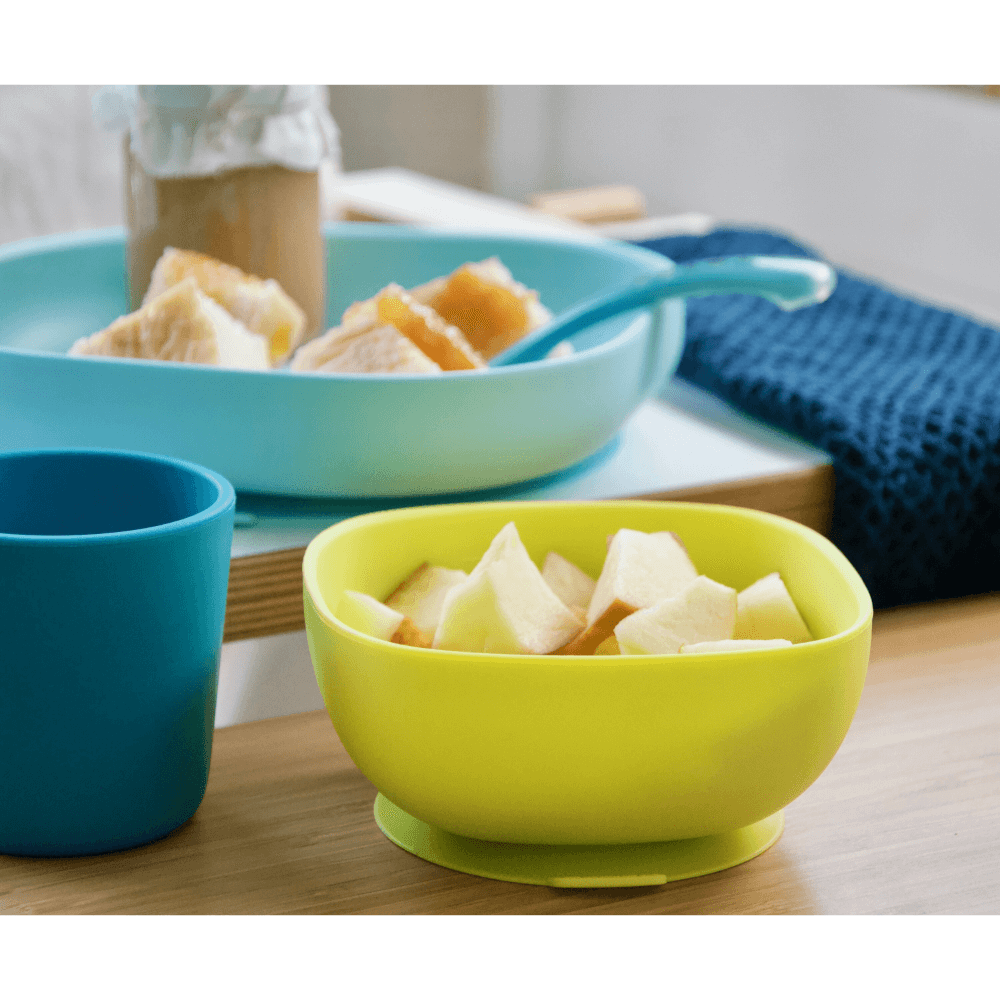 Beaba Silicone 4 Piece Baby Meal Set – Suction Plate, Suction Bowl, Anti-Slip Cup & 2nd Stage Spoon, Non-Slip, Unbreakable, Easy to Clean, BPA-Free Baby Feeding Set for Mess-Free Mealtime Essentials, 4M+