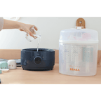 Beaba 2-in-1 Baby Bottle Sterilizer and Dryer, Fast 8-Min Steam Sterilization, Eliminates 99.9% Bacteria, 3 Modes – Sterilize, Dry or Both, Large Capacity for 6 Bottles & Accessories, Night Blue, 0m+