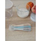 Beaba 2nd Stage Silicone Spoon - Baby Led Weaning Self Feeding Training Spoon with Ultra Soft Tip, Gum Friendly, Ergonomic Handles, BPA Free, 8m+