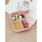 Beaba Silicone 2 Piece Meal Set – Suction Divided Plate & 2nd Stage Silicone Spoon, Non-Slip, Unbreakable, Easy to Clean, BPA-Free Baby Feeding Set for Mess-Free Mealtime Essentials, 4M+