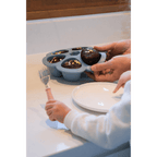 Beaba Silicone Multiportion Tray with Airtight Lid for Baby Food Storage - Ideal Container for Storing Snacks & Baby Meals, Easy Grip, Freezer & Microwave Safe, 6 Servings of 90ml Each