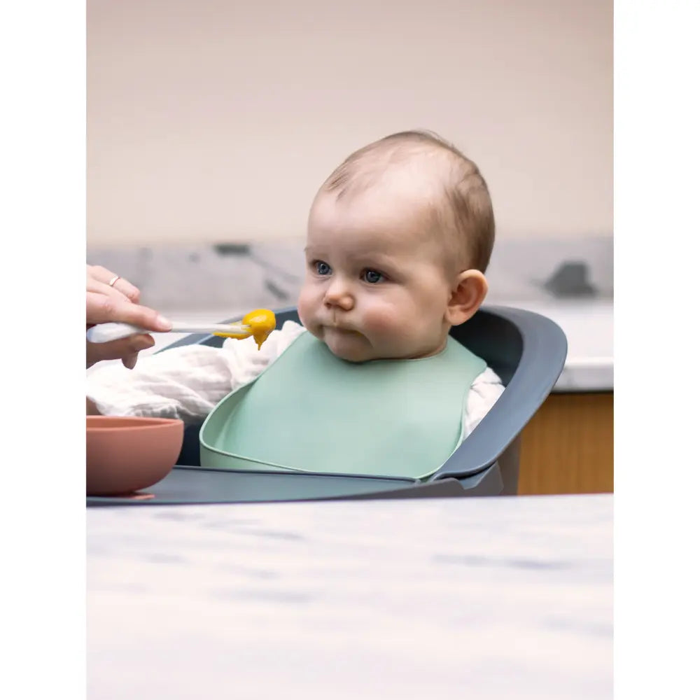 Beaba Silicone Waterproof Baby Feeding Bib with Food Catcher Pocket, BPA-Free, Easy to Clean, 4M+