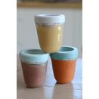 Beaba Silicone Storage Container - Ideal Airtight Container for Storing Baby Snacks and Meals, Stackable & Interlocking Design, Travel Friendly, 200ML, Set of 3