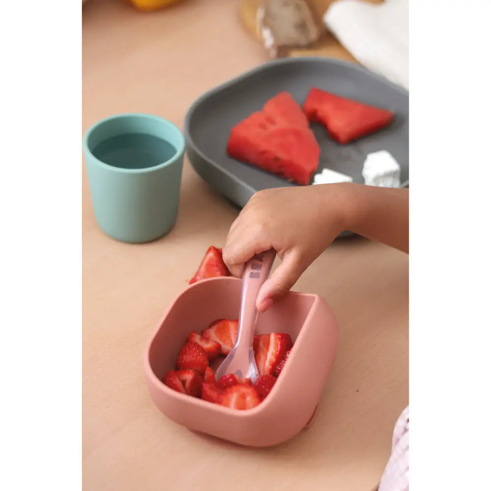 Beaba Silicone 4 Piece Baby Meal Set – Suction Plate, Suction Bowl, Anti-Slip Cup & 2nd Stage Spoon, Non-Slip, Unbreakable, Ergonomic Design, Easy to Clean, BPA-Free Baby Feeding Set for Mess-Free Mealtime Essentials, 4M+