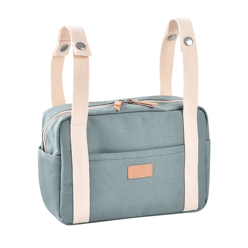 Beaba Mini Paris Baby Diaper Bag – Multifunctional Travel Baby Bag with 5L Capacity, Multi-Pocket Organizer with Stroller Clips, 100% Cotton, Ideal for Moms & Dads