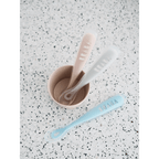 Beaba 1st Stage Silicone Spoon - Baby Led Weaning Self Feeding Training Spoon with Ultra Soft Tip, Gum Friendly, Ergonomic Handles, BPA Free, 4m+