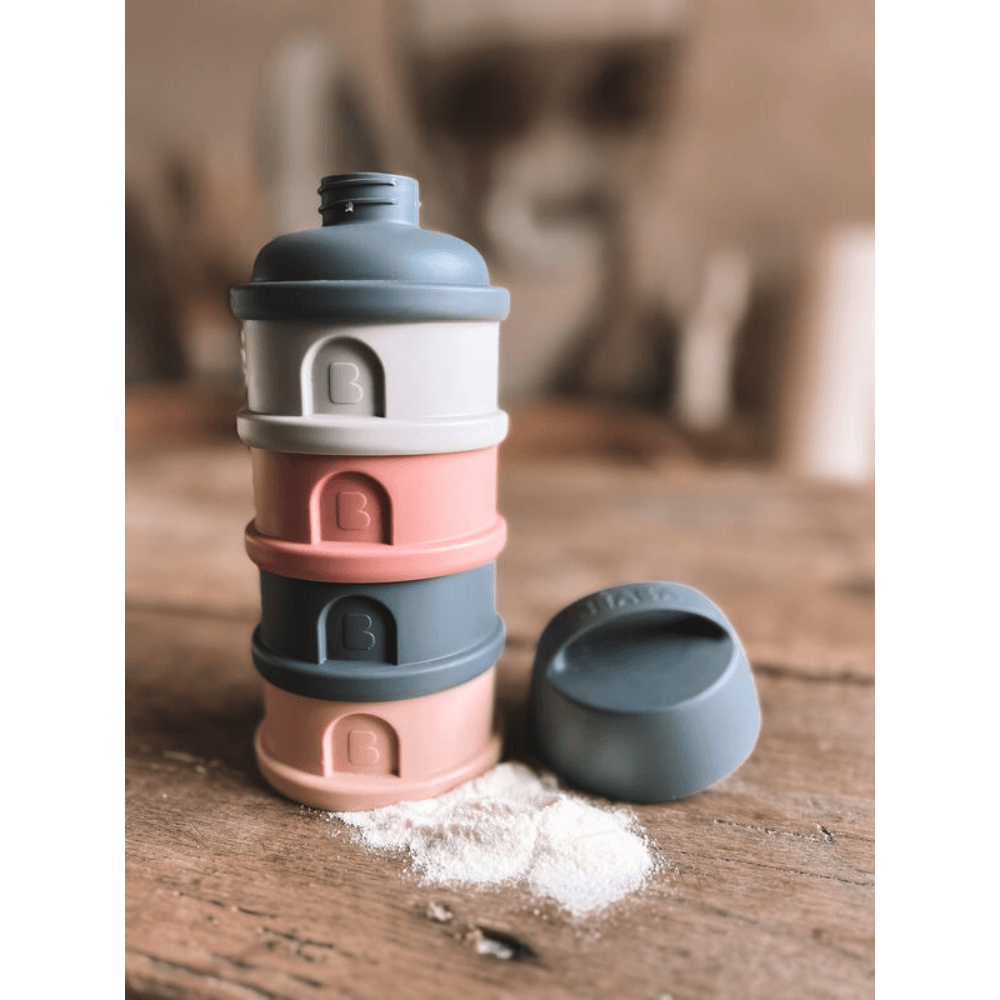 Beaba Stacked Formula Container - Airtight Multifunctional Storage Container for Storing Milk Powder and Baby Food, 4 Interchangeable Compartments, Microwave Safe, Travel Friendly