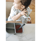 Beaba Silicone Suction Divided Plate for Babies and Toddlers - Ergonomic Design, Non-Slip, Unbreakable, Dishwasher & Microwave Safe, Self Feeding Baby Plate, Easy to Clean, BPA-Free, Mealtime Essential, 4M+