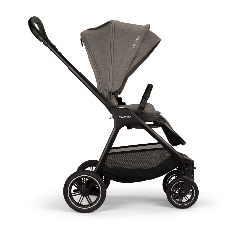 Nuna TRIV Next Reversible Seat Stroller with Flat Recline|Height Adjustable Handle Bar|All Terrain|All Wheel Suspension|One Hand Fold|Rain Cover & Post Adaptors|0 to 4Y (Upto 22Kg)-Granite