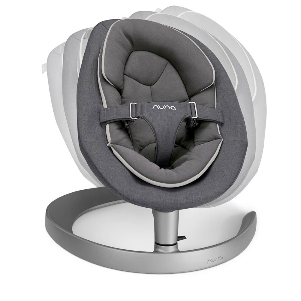 Nuna Leaf Grow Baby Bouncer|Sleek Design|Rock Solid Base with Motion Lock|3 Ergonomic Recline Positions|New Born to 60 kg - Granite