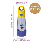 B.Box Marvel Spiderman Tritan Straw Water Bottle for Kids – 600ml, Durable & Spill-Proof, BPA-Free, Easy Grip Design – Multicolour
