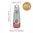 B.Box Disney Little Mermaid Tritan Straw Water Bottle for Kids – 600ml, Durable & Spill-Proof, BPA-Free, Easy Grip Design – Multicolour