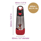 B.Box Avengers Tritan Straw Water Bottle for Kids – 600ml, Durable & Spill-Proof, BPA-Free, Easy Grip Design – Multicolour