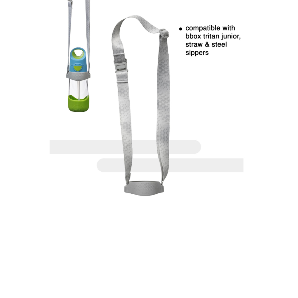 B.Box Bottle Carrier with Adjustable Strap – Durable & Machine Washable Recycled Materials - Cool Grey