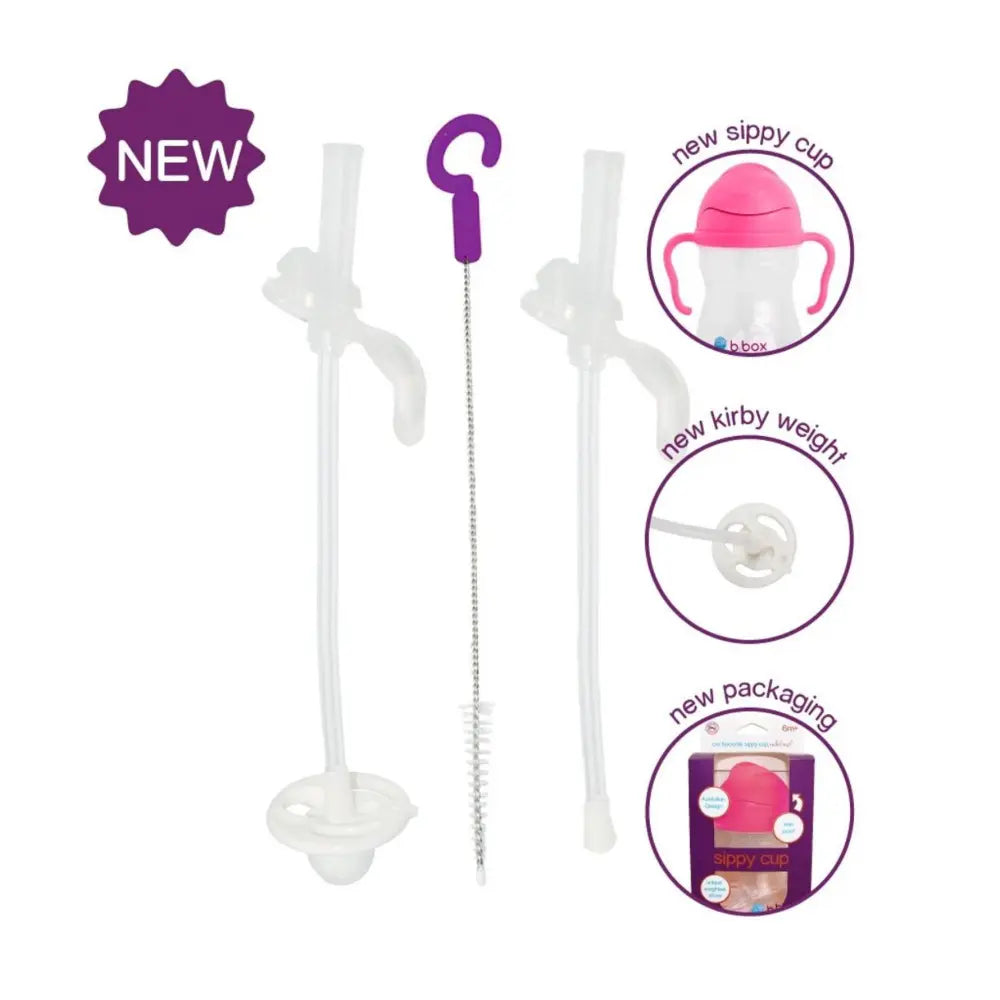 B.Box Sippy Cup Replacement Weighted Straws & Cleaner Brush