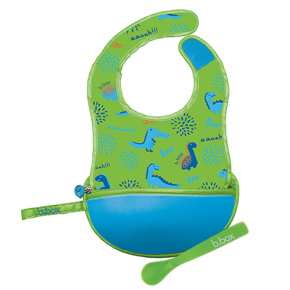B.Box Travel Bib & Flexible Soft Bite Spoon Set