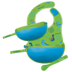 B.Box Travel Bib & Flexible Soft Bite Spoon Set