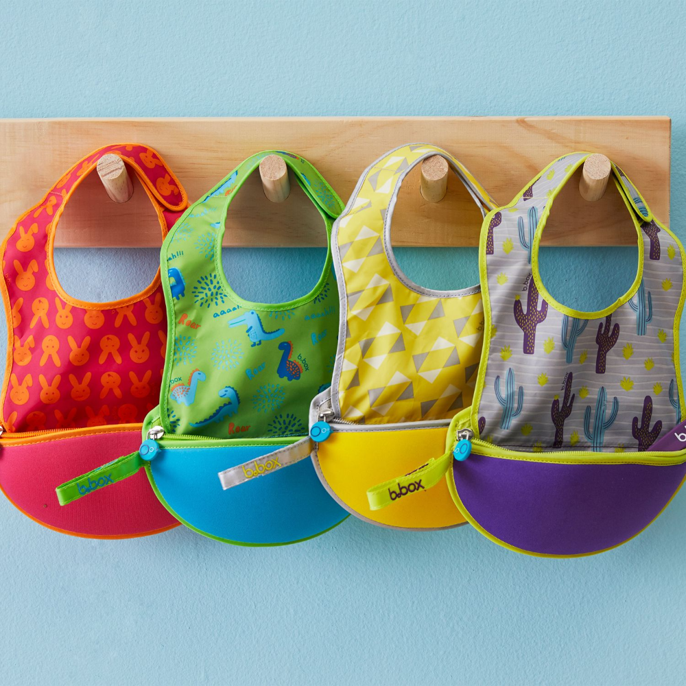 B.Box Travel Bib & Flexible Soft Bite Spoon Set