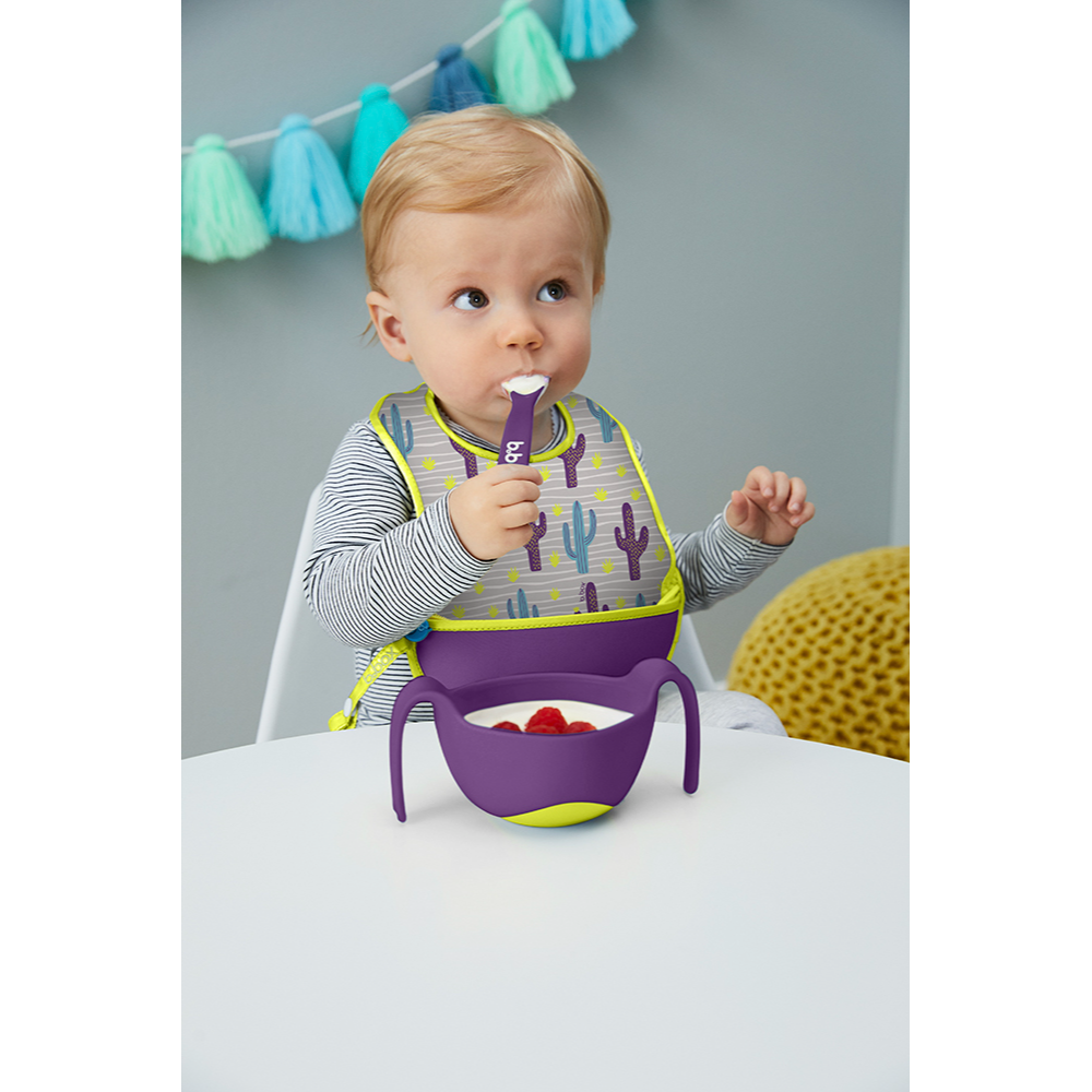 B.Box Travel Bib & Flexible Soft Bite Spoon Set