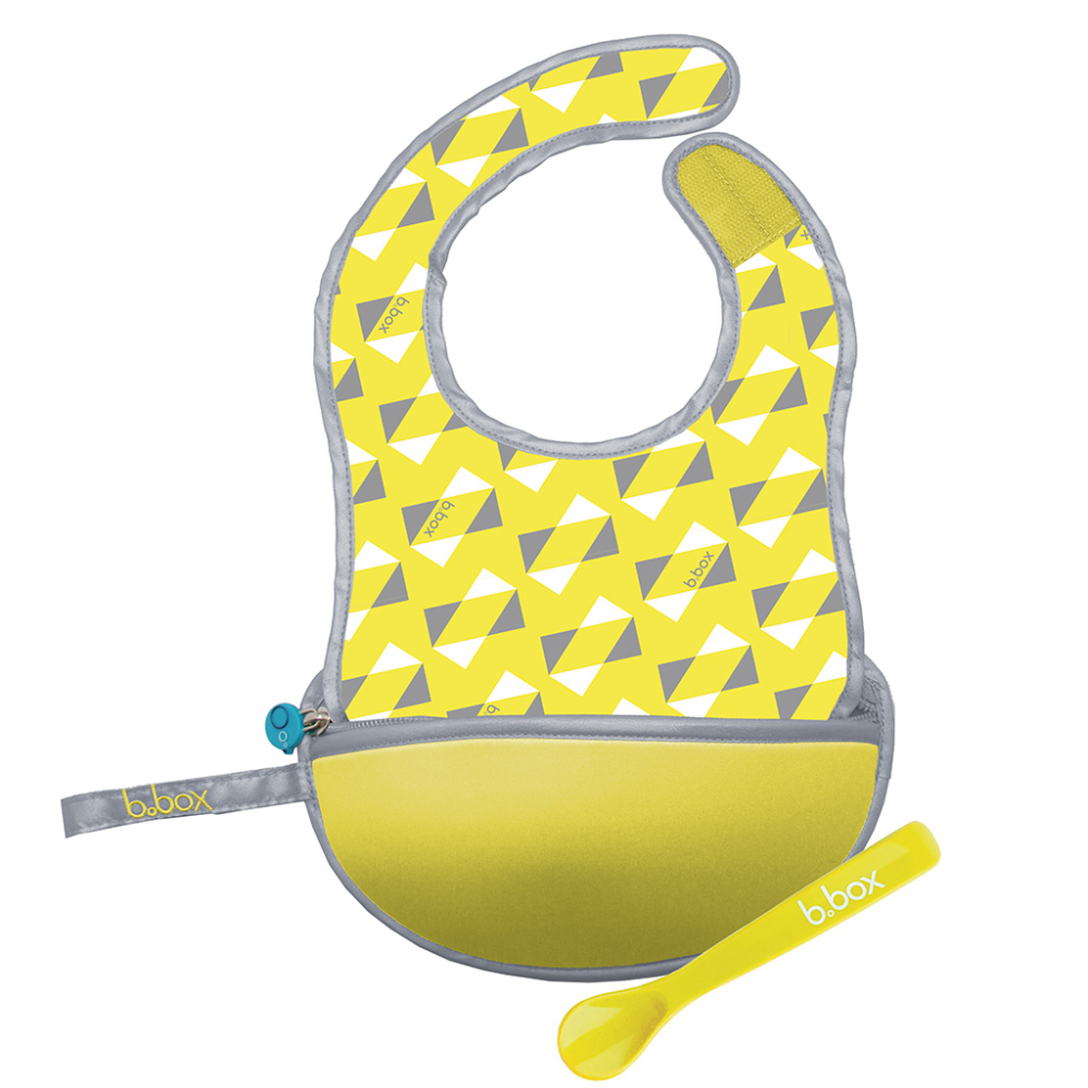 B.Box Travel Bib & Flexible Soft Bite Spoon Set