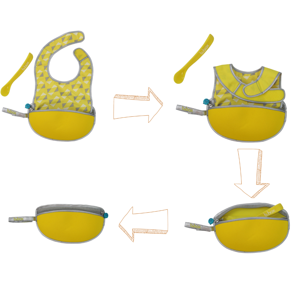 B.Box Travel Bib & Flexible Soft Bite Spoon Set