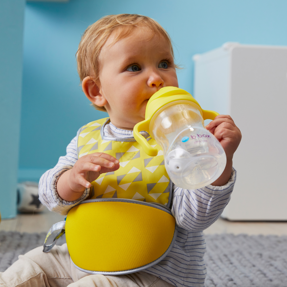 B.Box Travel Bib & Flexible Soft Bite Spoon Set