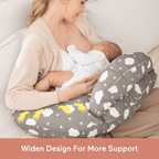 Momcozy Maternity Accessory Adjustable Nursing Pillow - Grey & White