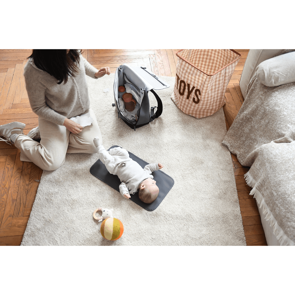 Beaba Oslo Baby Diaper Bag – Multifunctional Travel Baby Backpack with Large Capacity, Multi-Pocket Organizer with Changing Pad, Insulated Bottle Pouch & Stroller Clips – Ideal for Moms & Dads On the Go