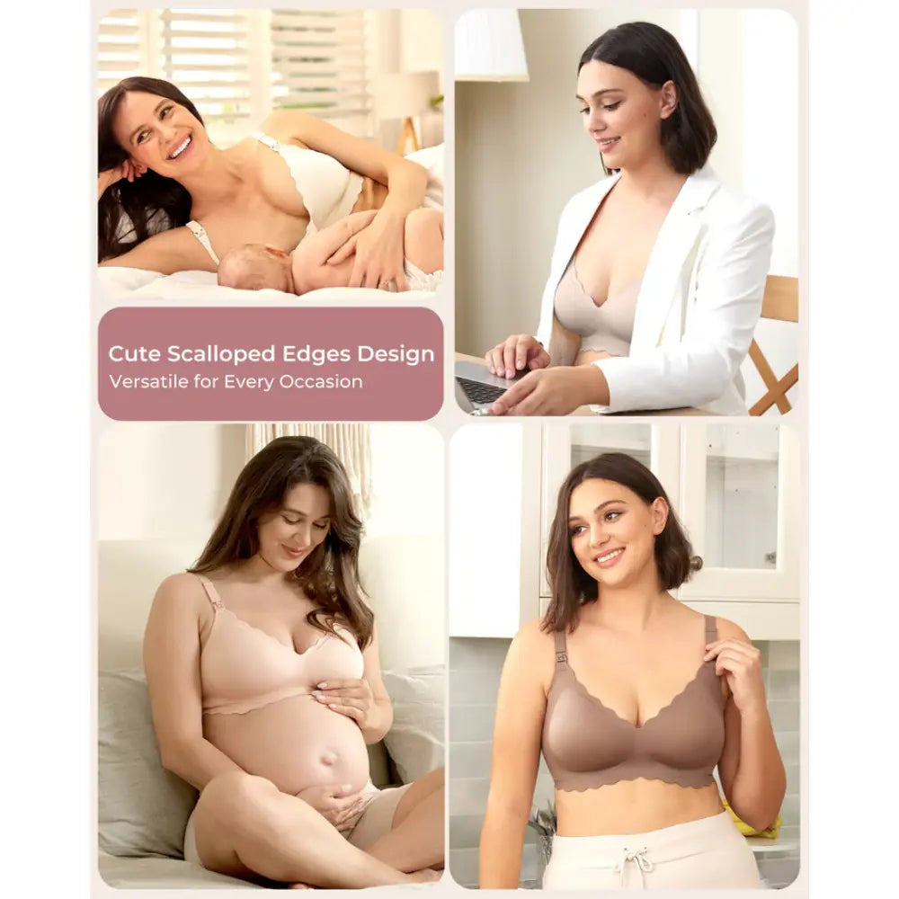 Momcozy Maternity Accessory Seamless Support Floral Nursing Bra - Skin