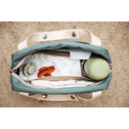 Beaba Mini Paris Baby Diaper Bag – Multifunctional Travel Baby Bag with 5L Capacity, Multi-Pocket Organizer with Stroller Clips, 100% Cotton, Ideal for Moms & Dads