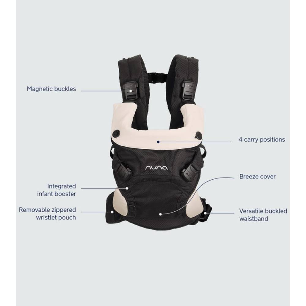 Nuna Cudl Clik Baby Carrier-4 Carry Positions-Innovative Leg Openings-For 0 to 3Y (Upto 16Kg) - Caviar