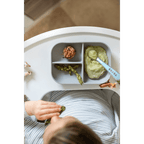 Beaba Silicone 2 Piece Meal Set – Suction Divided Plate & 2nd Stage Silicone Spoon, Non-Slip, Unbreakable, Easy to Clean, BPA-Free Baby Feeding Set for Mess-Free Mealtime Essentials, 4M+