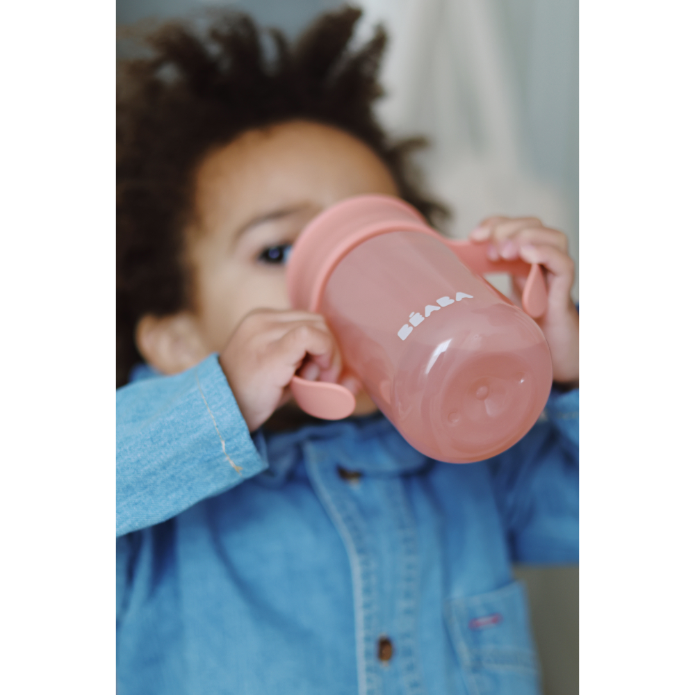 Beaba 360° Baby Learning Cup with Anti-Drip Disc, Patented Anti-Leak System, Dual handle & Spillproof Sippy Cup for Toddlers, Lightweight & Easy Grip Removable Handles, with Hygienic Lid, 340 ml, 12 Months+