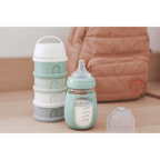 Beaba Stacked Formula Container - Airtight Multifunctional Storage Container for Storing Milk Powder and Baby Food, 4 Interchangeable Compartments, Microwave Safe, Travel Friendly
