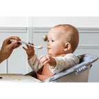 Beaba 1st Stage Soft Silicone Spoon - Set of 2, Baby Led Weaning Self Feeding Training Spoon with Ultra Soft Tip, Gum Friendly, Ergonomic Handles, Easy to clean, BPA Free, 4m+