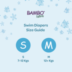 Bambo Nature Premium Disposable Swim Diaper Pants - Double Leak Barriers, Soft 360° Elastic Fit, Chemical Free & Leakproof Pool Diapers For Babies, Waterproof Toddler Swimming Swimsuit, Kids 7-12 kgs, 12 Count