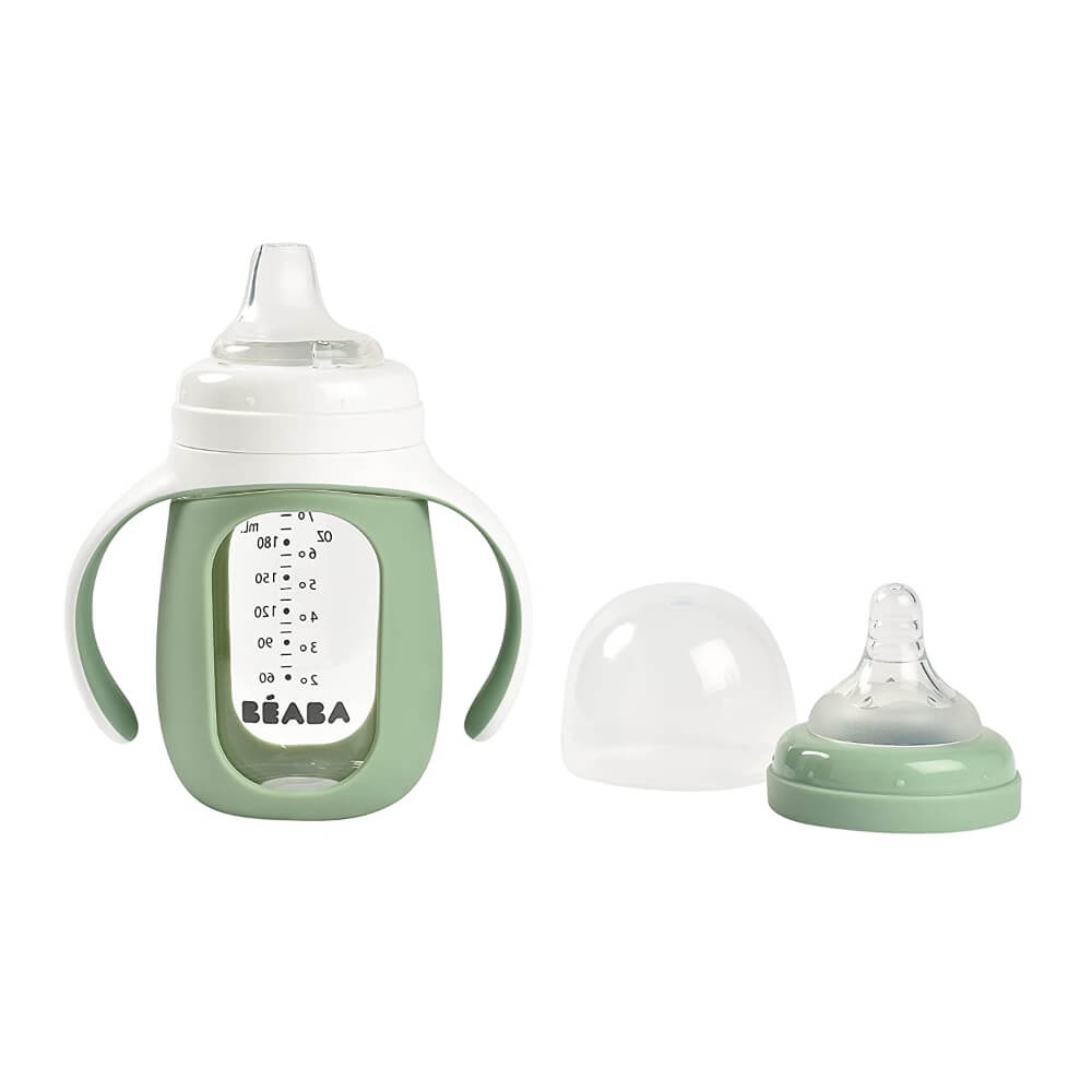 Beaba 2 in 1 Glass Bottle With Sleeve - 210 ml