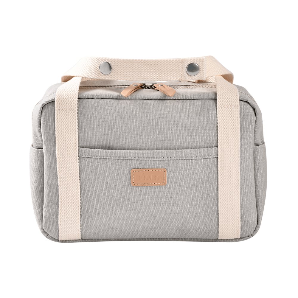 Beaba Mini Paris Baby Diaper Bag – Multifunctional Travel Baby Bag with 5L Capacity, Multi-Pocket Organizer with Stroller Clips, 100% Cotton, Ideal for Moms & Dads