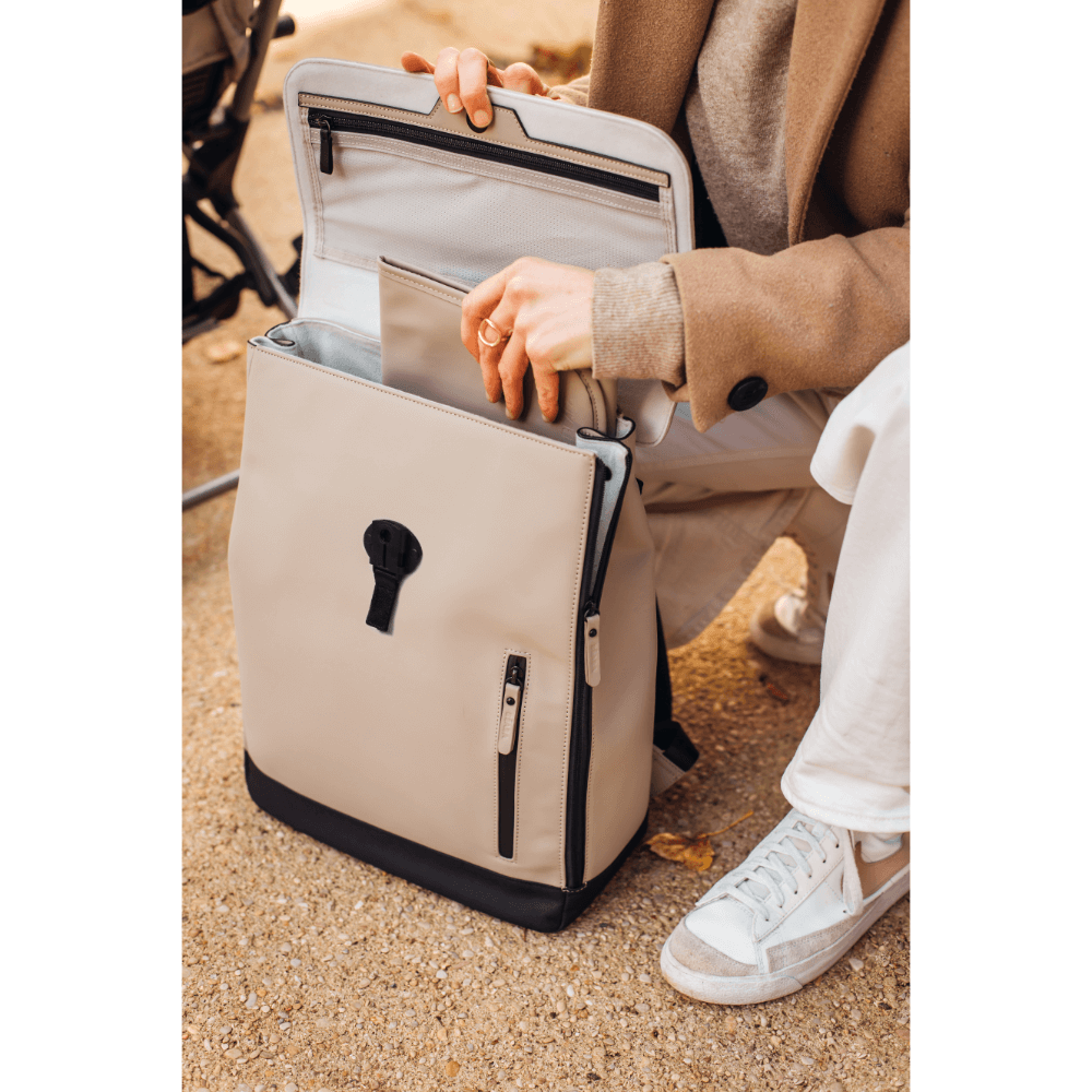 Beaba Oslo Baby Diaper Bag – Multifunctional Travel Baby Backpack with Large Capacity, Multi-Pocket Organizer with Changing Pad, Insulated Bottle Pouch & Stroller Clips – Ideal for Moms & Dads On the Go