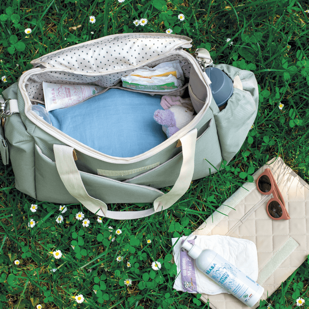Beaba Sydney Baby Diaper Bag – Multifunctional Travel baby Bag with Large Capacity, Multi-Pocket Organizer with Changing Pad, Insulated Bottle Pouch & Stroller Clips – Ideal for Moms & Dads On the Go