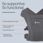 Ergobaby Embrace Newborn Baby Carrier, Soft, Cosy & Lightweight Newborn Ready Carrier, Ergonomic “M” Position, Padded Head & Neck Support, Adjustable Waistbelt & Cross Straps, 2 Carry Positions, Easy to Use, 3-11 Kgs, 0-12 Months, Heather Grey
