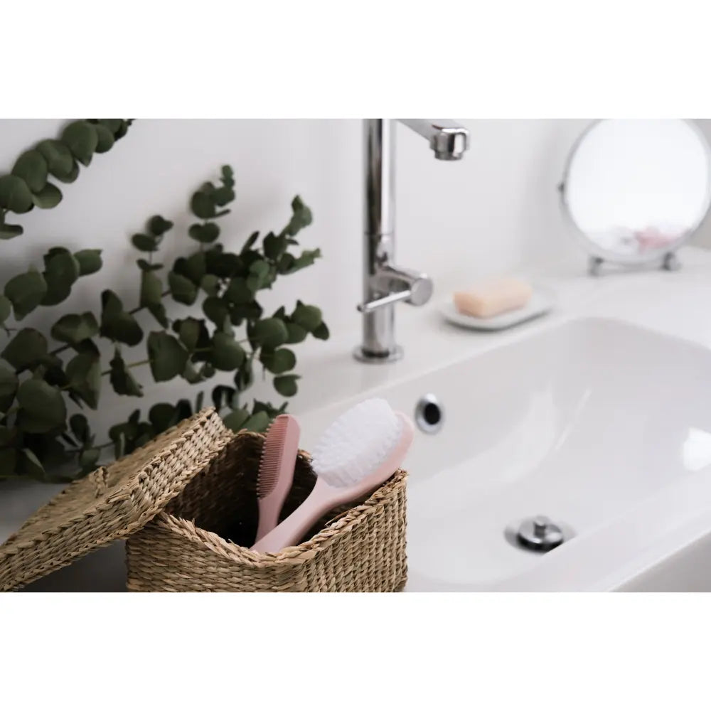 Beaba Baby Brush & Comb Set for Newborns & Toddlers, Soft Bristle Hair Brush & Gentle Comb with Ergonomic Easy-Grip Handles,Baby Grooming Kit & Hair Care Accessory, 0m+