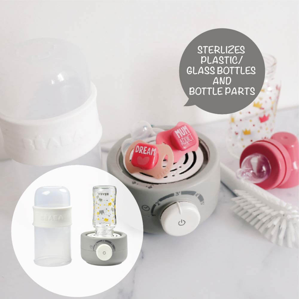 Beaba Baby Bottle Warmer, 3-in-1 Multifunctional, Ultra Fast, Portable, Travel Friendly, Reheats Milk, Baby Food, Compact Design , 0m+
