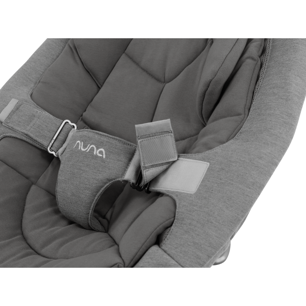Nuna Leaf Grow Baby Bouncer|Sleek Design|Rock Solid Base with Motion Lock|3 Ergonomic Recline Positions|New Born to 60 kg - Granite